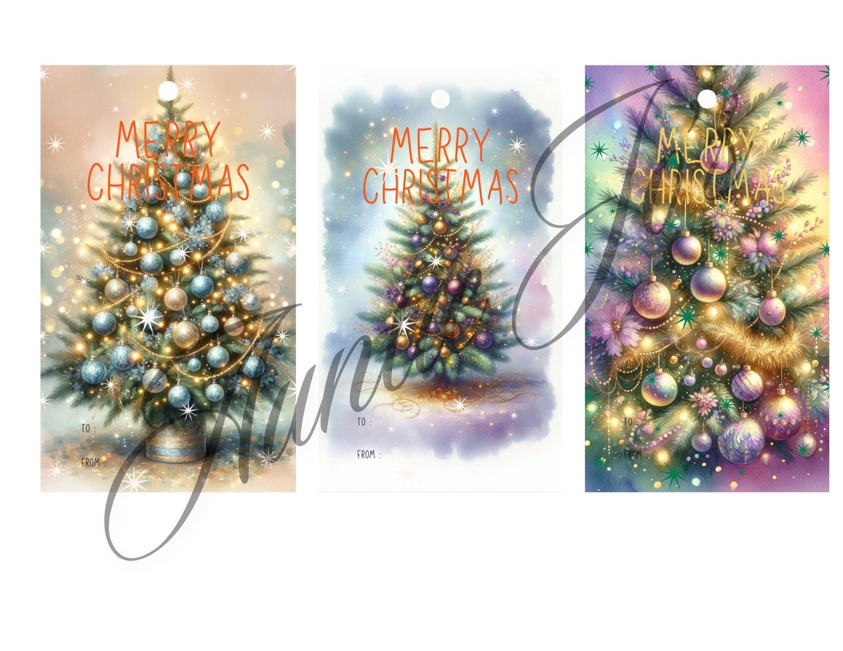 Easy EDITABLE Christmas Gift Tags, Christmas Tree Holiday Gift Tag Template, Personalized Christmas Tag 2 x 3.5", PDF Format