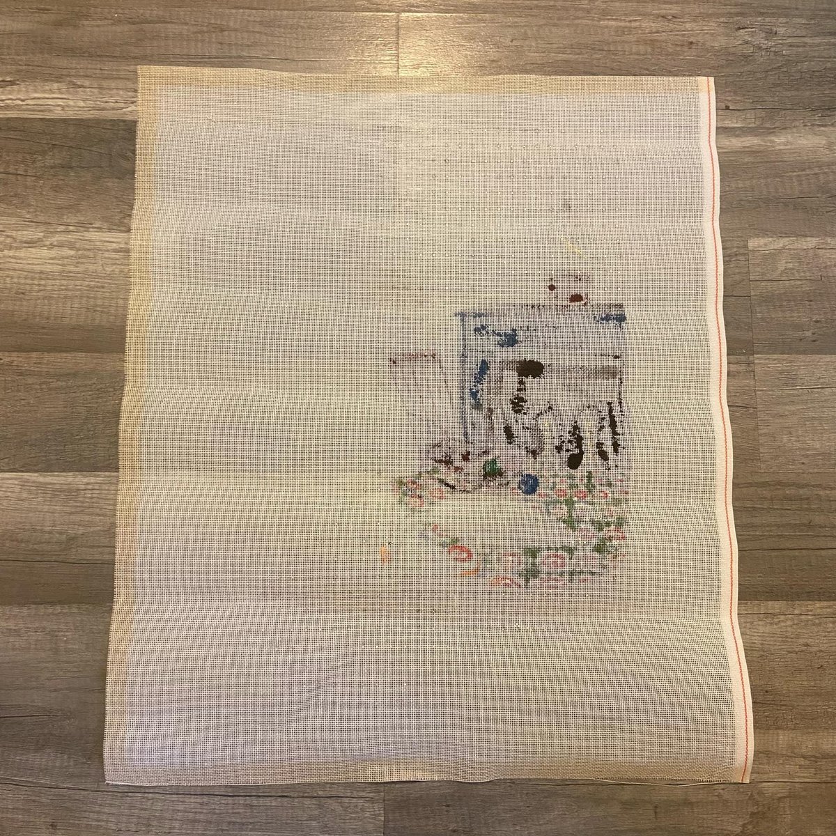 New Vintage 1980s LEIGH Designs Goose Stocking Needlepoint Christmas Stocking Canvas Fireplace Bird Holiday Stocking