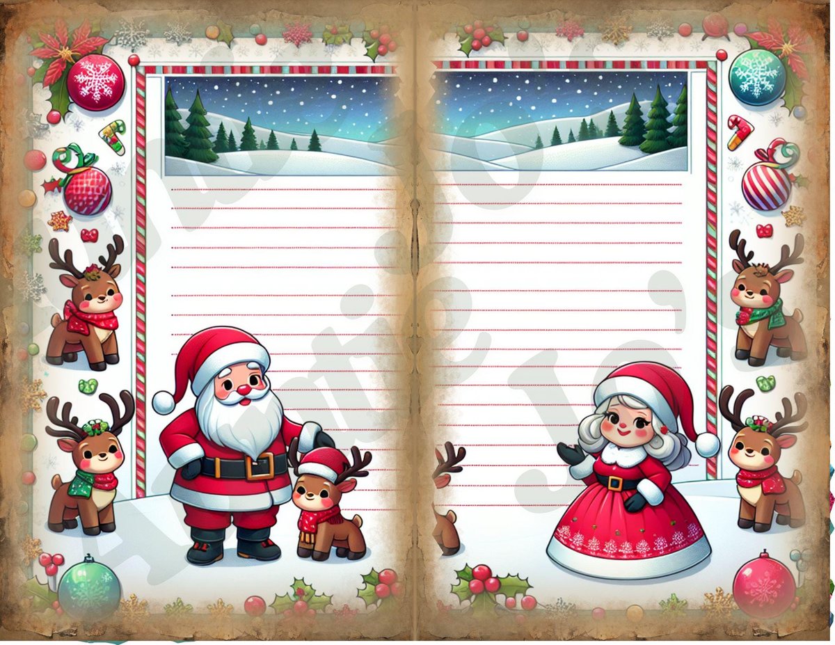 Christmas Junk Journal Kit, Junk Journal Printables, Christmas Printables, Christmas Digitals, Holiday Printables, Christmas Lined Papers
