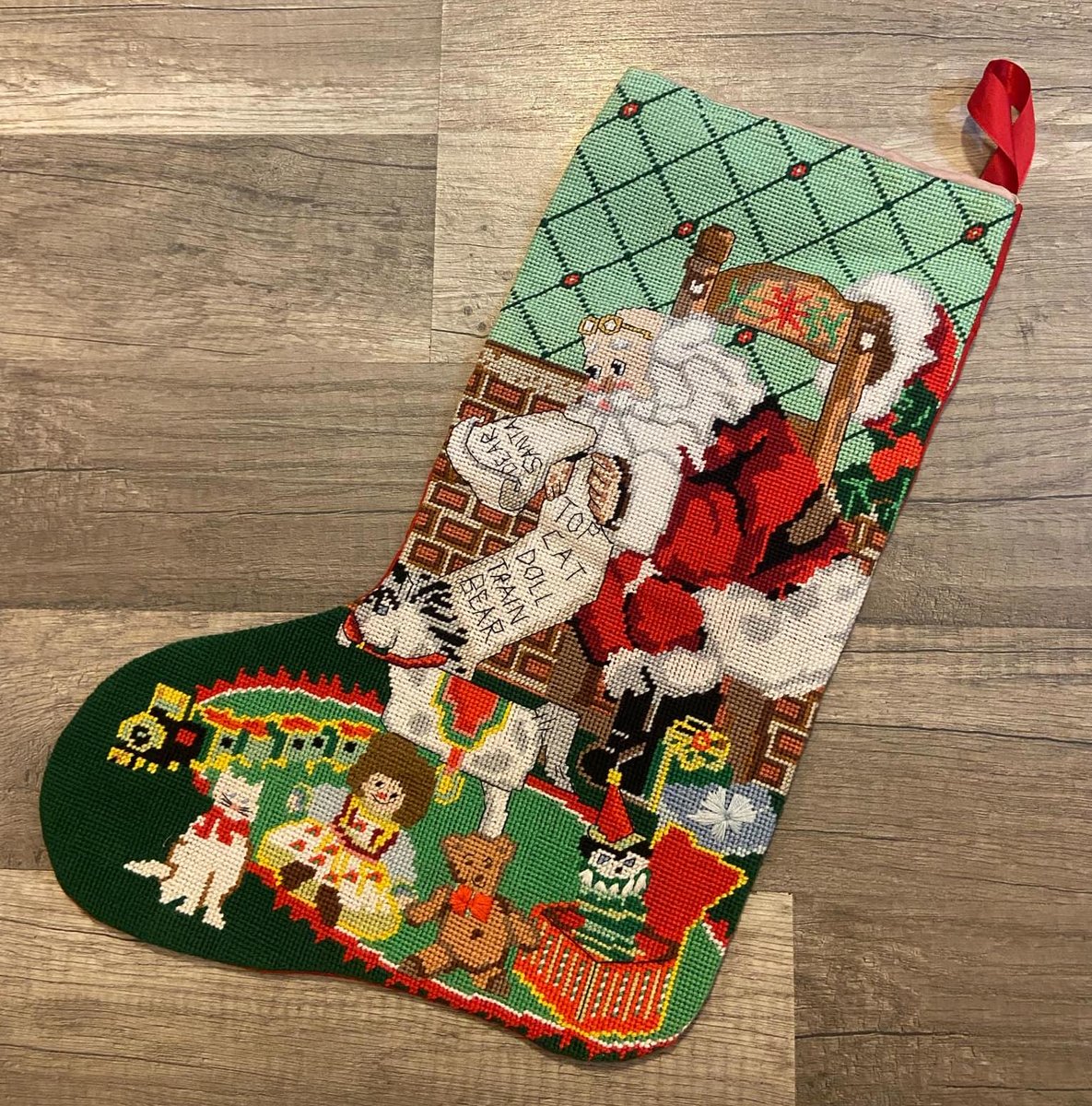 Custom Christmas Stocking, NEW Vintage 1990 Candamar Designs, Santa & Toys 30641 Something Special Holiday Stocking, Personalized Stocking