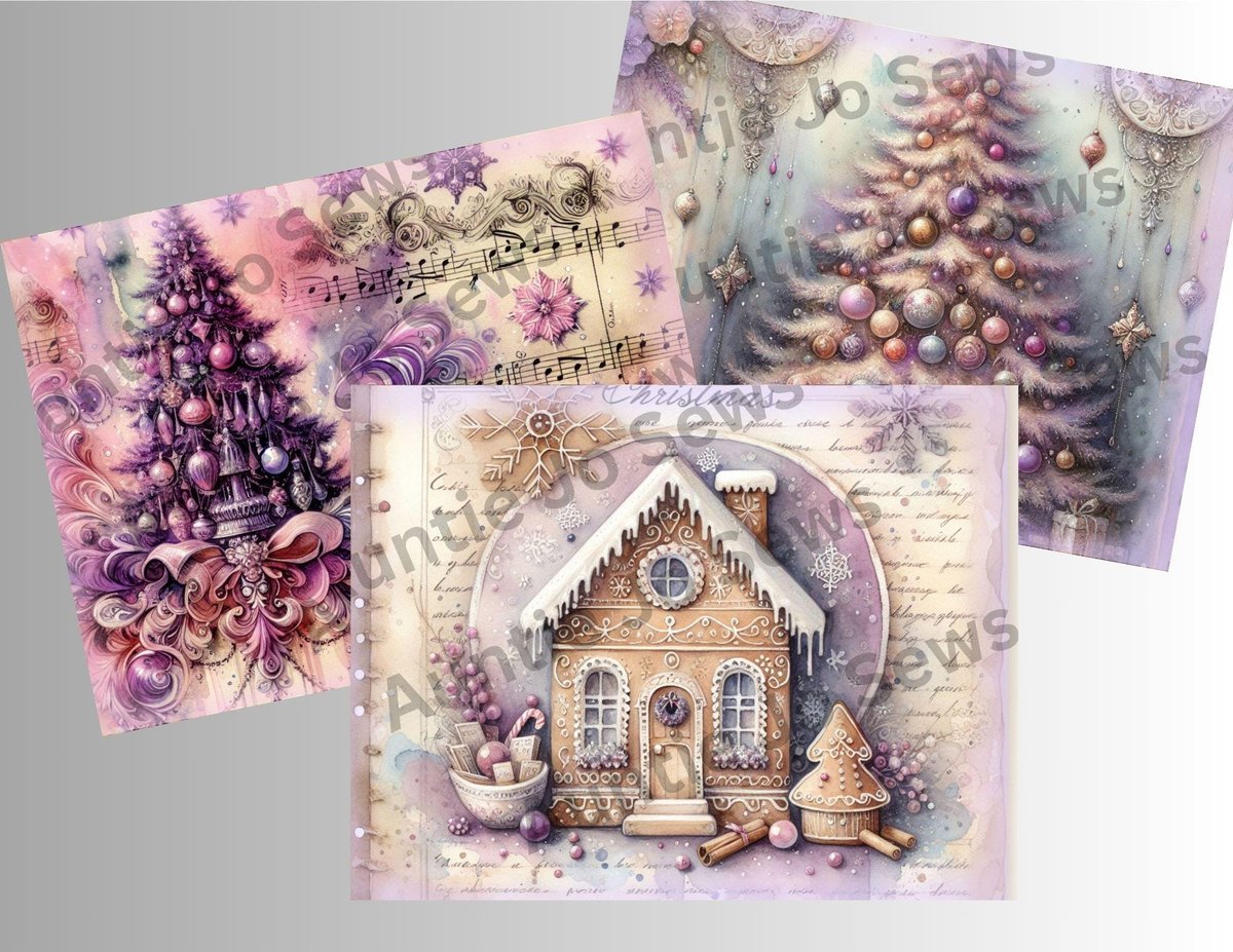Christmas Junk Journal Kit, Printable Pages, Pink Christmas, Digital Junk Journal, Instant Download, Print Immediately or Edit it Canva