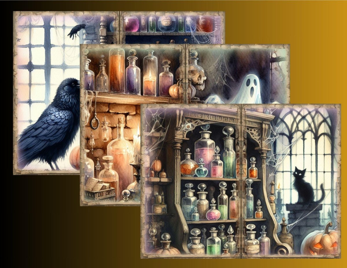 Halloween Junk Journal Kit, Vintage Halloween Junk Journal Pages, Halloween Printables, Digital Download, Tags, Autumn, Ephemera