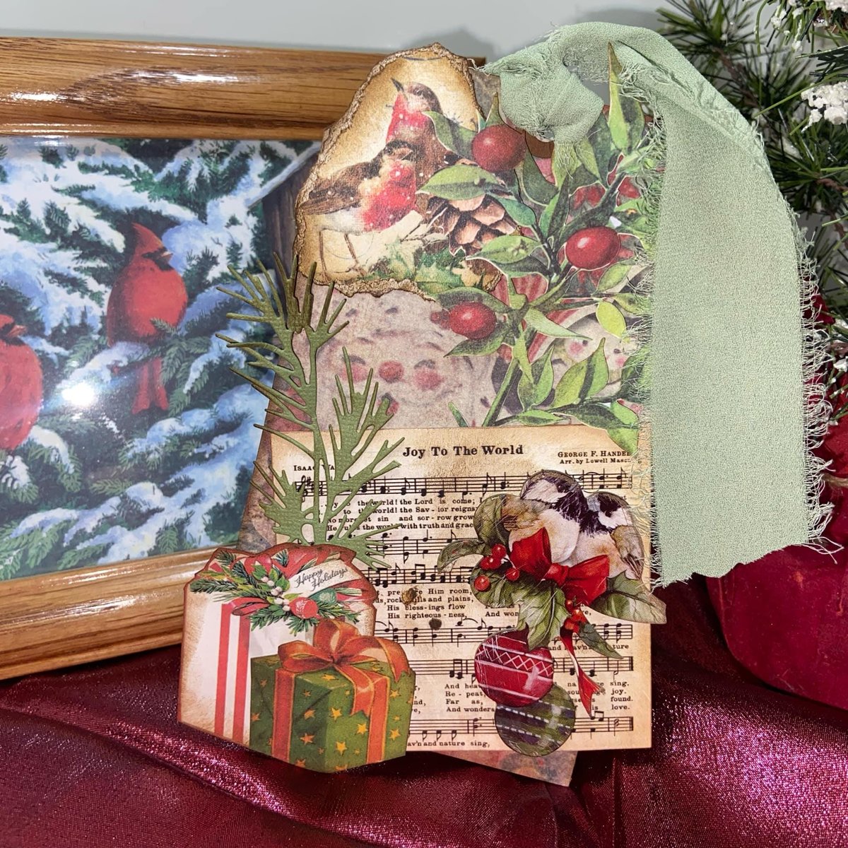 Vintage Christmas Gift Tags, Loaded Junk Journal Tags, Handmade Scrapbooking Ephemera, Retro Holiday Tag, Journal Supplies, Ready to Ship!