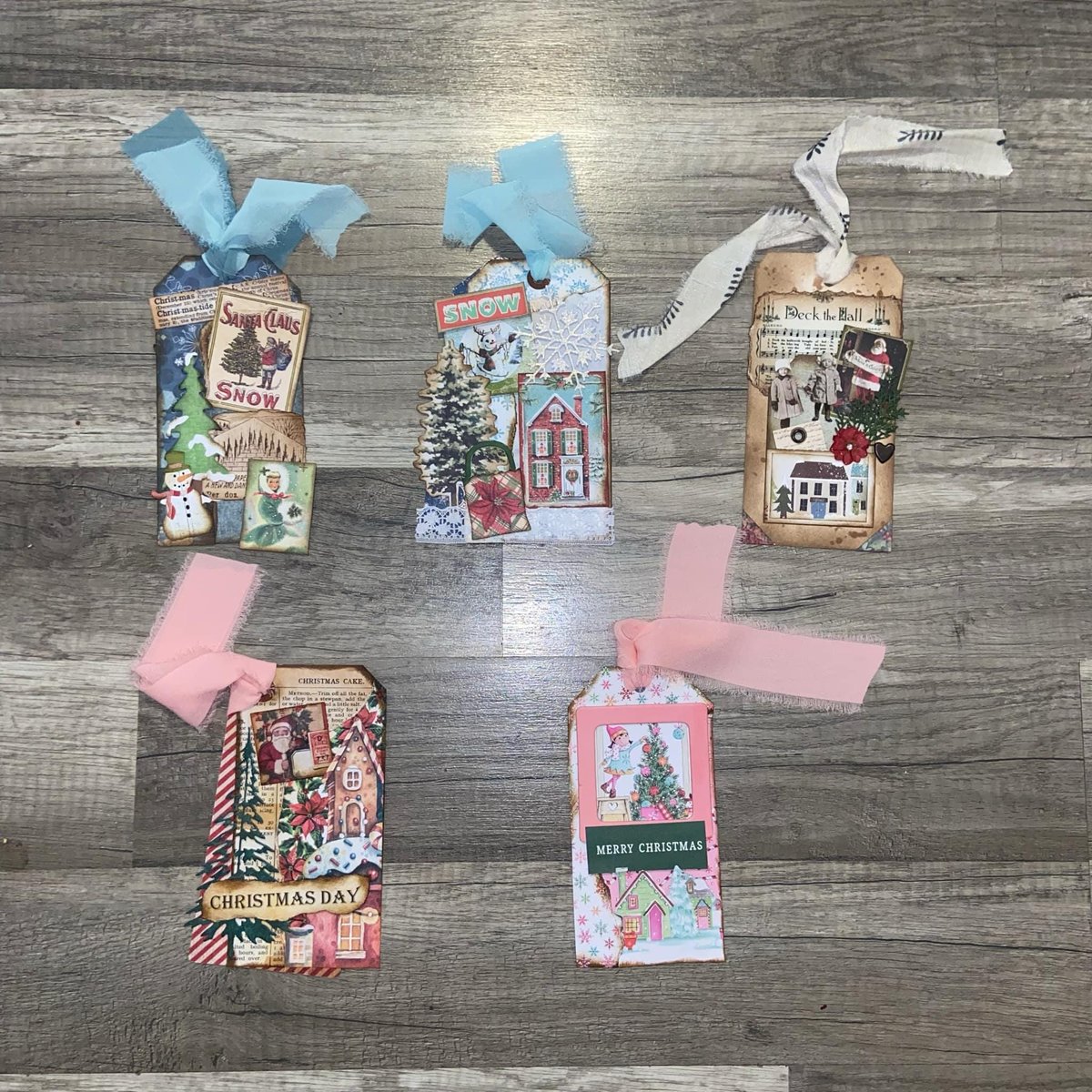 Vintage Christmas Gift Tags, Loaded Junk Journal Tags, Handmade Journal Supplies, Retro Scrapbooking Ephemera, Holiday Tag, Ready to Ship!