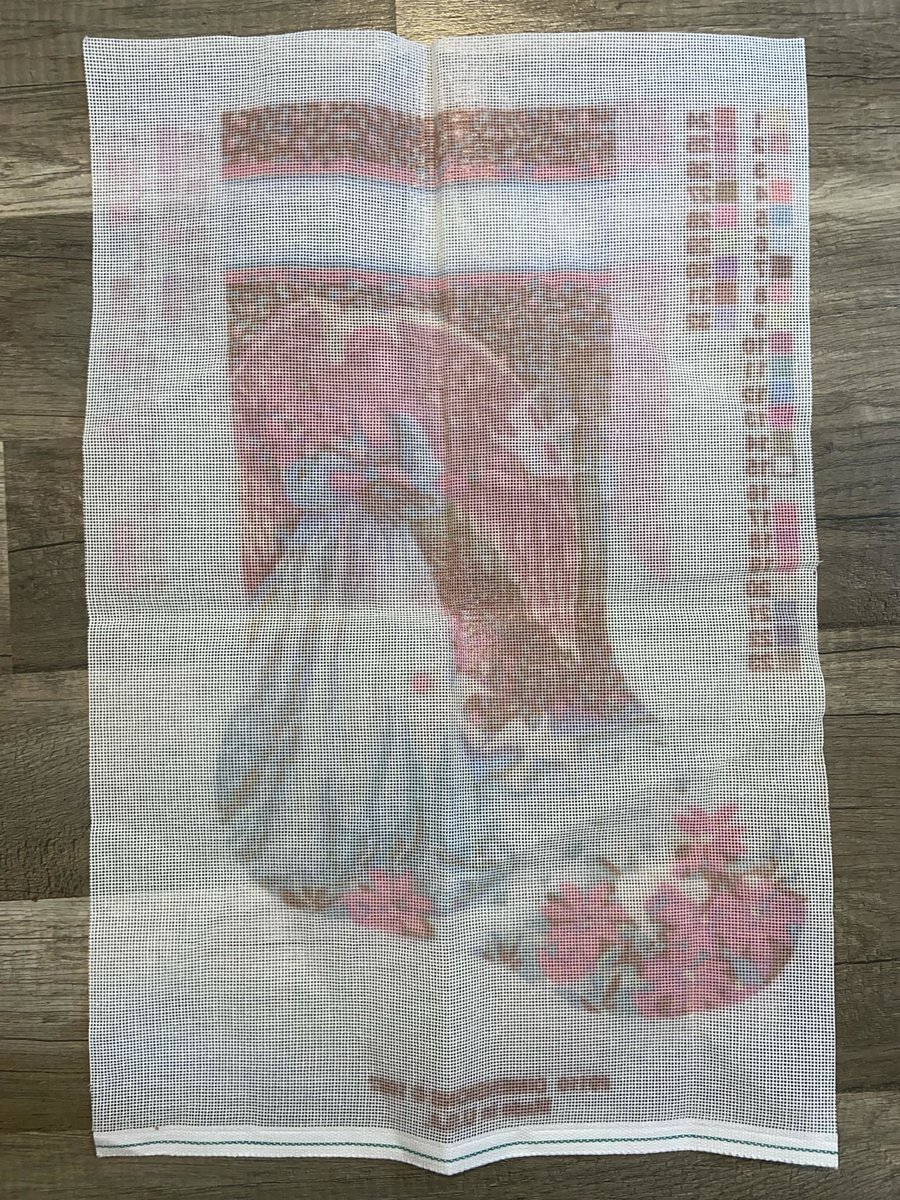 Dimensions 1997 Angel of Serenity Kit 9110 Needlepoint Canvas Christmas Angel Dove Flowers Decor DIY Stitch Kit *OPEN*