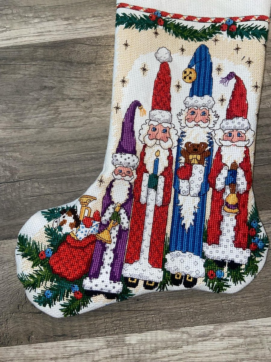New Christmas Stocking 1994 DIMENSIONS 8452 Pencil Stocking Counted Cross Stitch Santa Christmas Needlepoint Holiday Stocking Holiday Decor