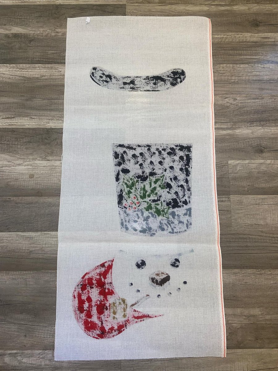 Christmas Stocking New Rare LIZ Handpainted Vintage Snowman with Top Hat Pipe Needlepoint Christmas Stocking Canvas Decor Signed Canvas