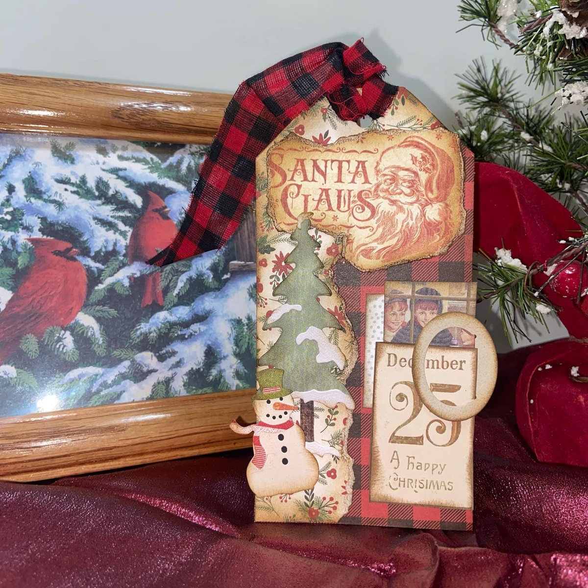 Vintage Christmas Gift Tags, Loaded Junk Journal Tags, Handmade Scrapbooking Ephemera, Retro Holiday Tag, Journal Supplies, Ready to Ship!