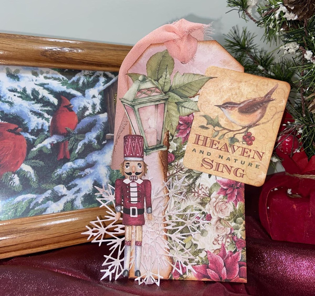 Retro Christmas Gift Tags, Loaded Junk Journal Tags, Handmade Scrapbooking Ephemera, Vintage Holiday Tag, Journal Supplies, Ready to Ship!