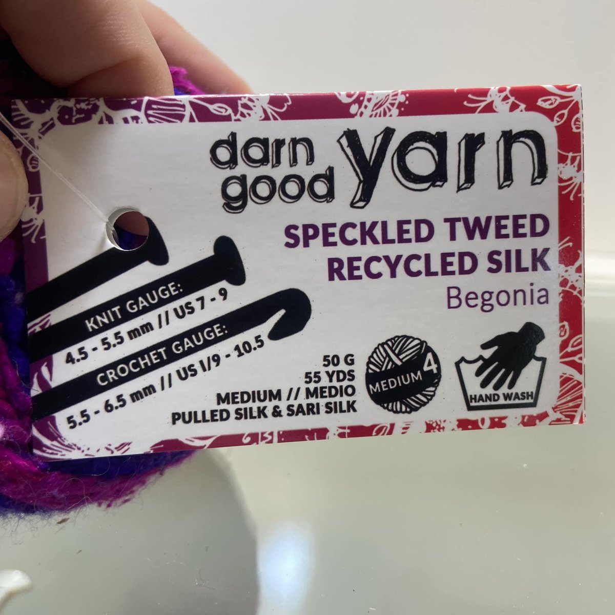 Lot of 3 DARN GOOD YARN Speckled Tweed 'Begonia' Blue Purple Recycled Silk Yarn Medium 55 yards