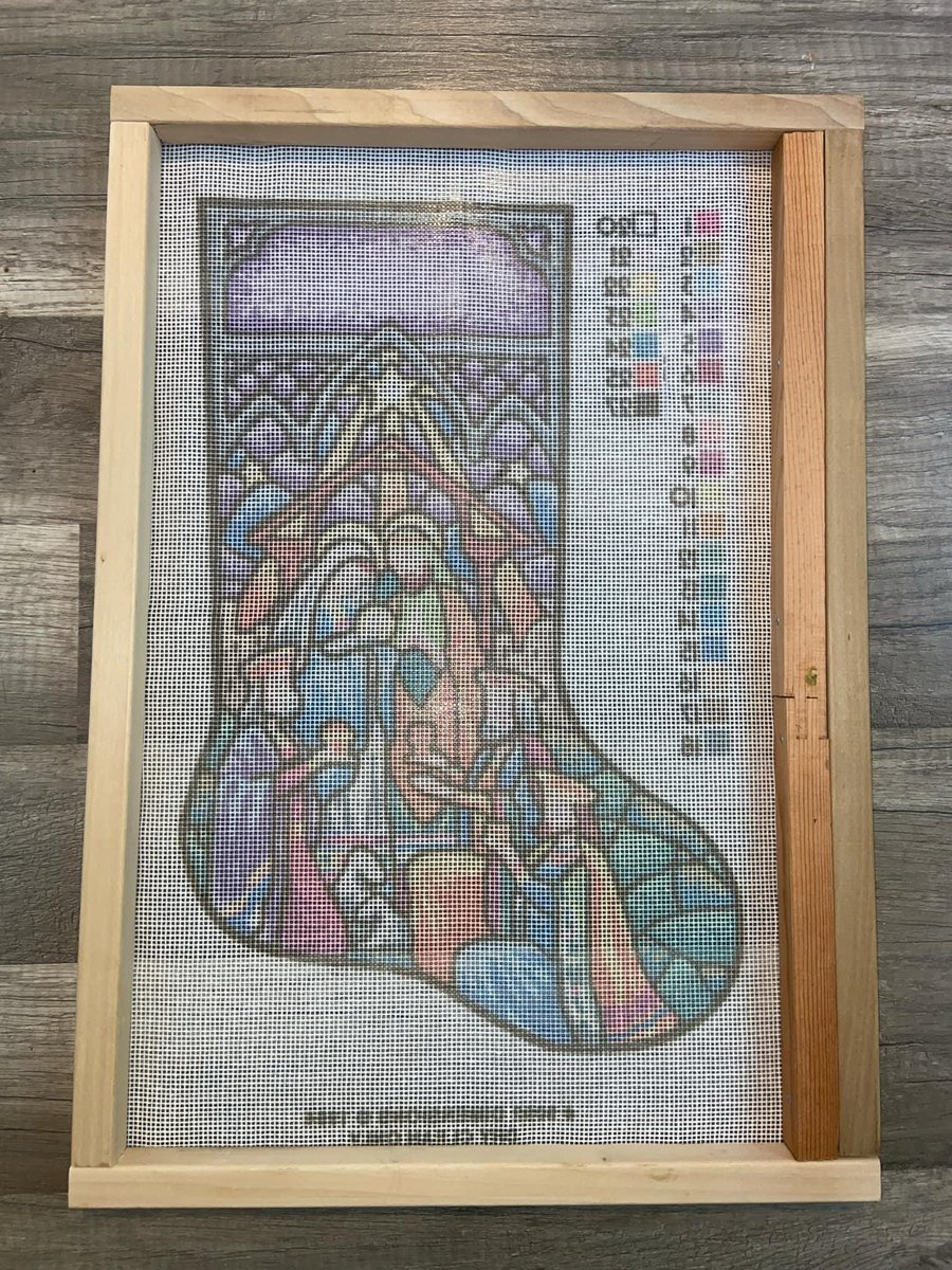 New Dimensions 1994 NATIVITY STOCKING Kit 9092 *Pre-Mounted* Holy Family Wise Men Decor DIY Stitch Kit