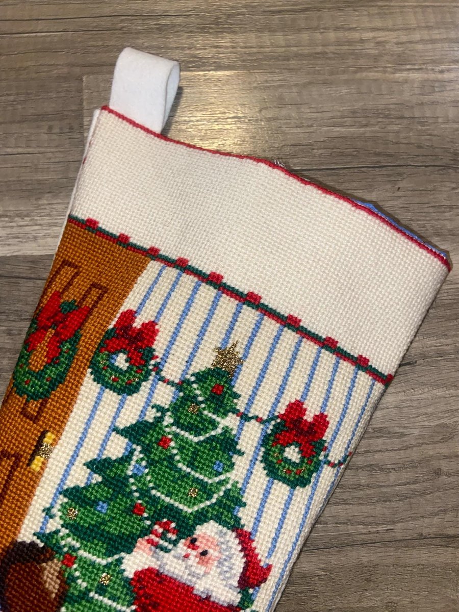 New Christmas Stocking Counted Cross Stitch Christmas Eve Santa Needlepoint Holiday Stocking Holiday Decor