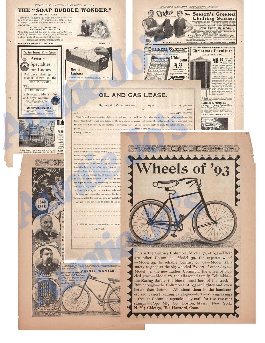 Vintage Printable Ephemera | Vintage Letters | Antique Papers | Vintage Cursive Handwriting | Digital Download | Junk Journal Papers |