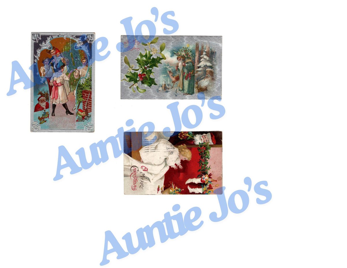Christmas Printables | Antique Printable Christmas Postcards | Digital Christmas Printables | Vintage Junk Journal Instant Printables |