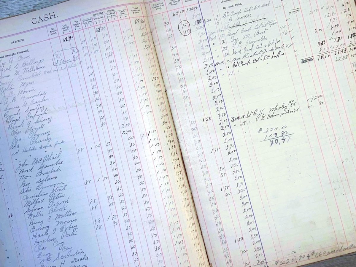 Antique Journal Cash Book 1800s Record Keepers Ledger Payment Book Gorgeous Calligraphy, Handwritten tables, Vintage Ledger Ephemera