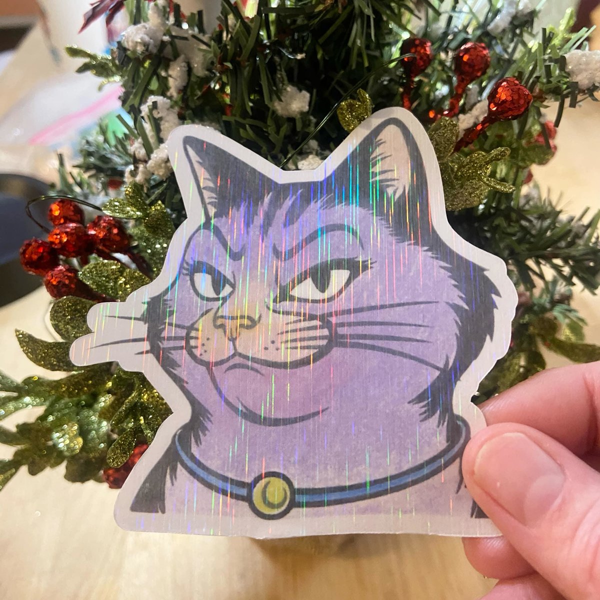 Sassy Cat Sticker | HOLOGRAM Limited Edition Attitude Cat Stickers | Water Resistant GLOSSY Vinyl Stickers | Retro Cat | Kitten Stickers