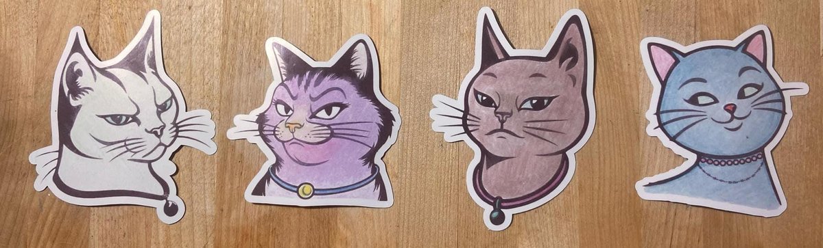 Cool Kitten Sticker | Limited Edition Attitude Cat Stickers | Water Resistant HIGH GLOSS Vinyl Stickers | Retro Cat | Kitten Stickers - Rosy