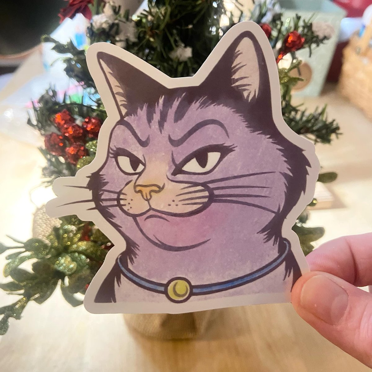 Cool Kitten Sticker | Limited Edition Attitude Cat Stickers | Water Resistant HIGH GLOSS Vinyl Stickers | Retro Cat | Kitten Stickers - Rosy
