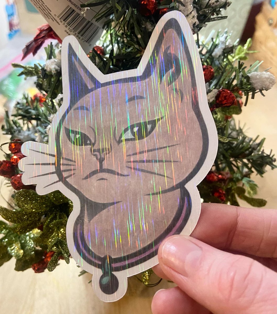 Sassy Cat Sticker | HOLOGRAM Limited Edition Attitude Cat Stickers | Water Resistant GLOSSY Vinyl Stickers | Retro Cat | Kitten Stickers