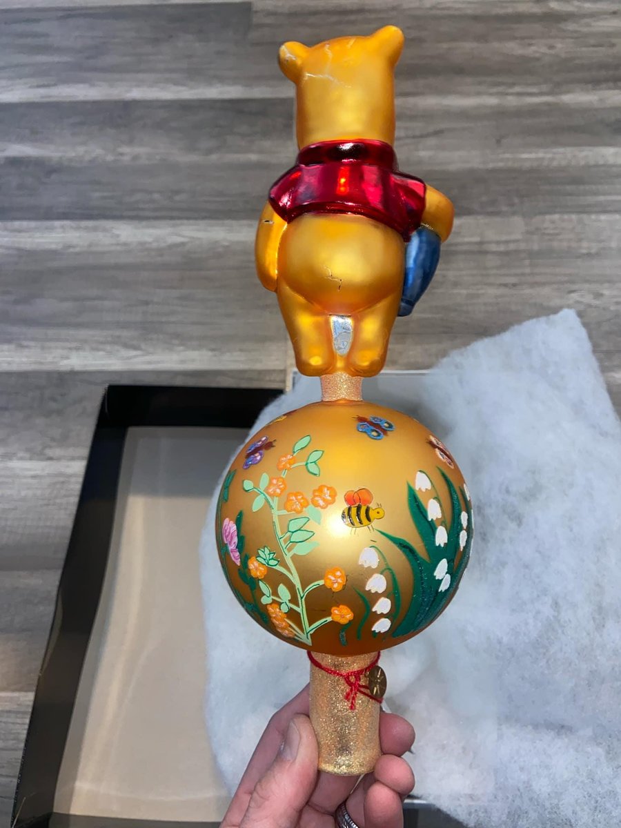 RARE Vintage 2000 Christopher Radko Disney Winnie The Pooh Tree Topper #503 of 1500 NWT w Box Christmas Tree Finial Limited Edition