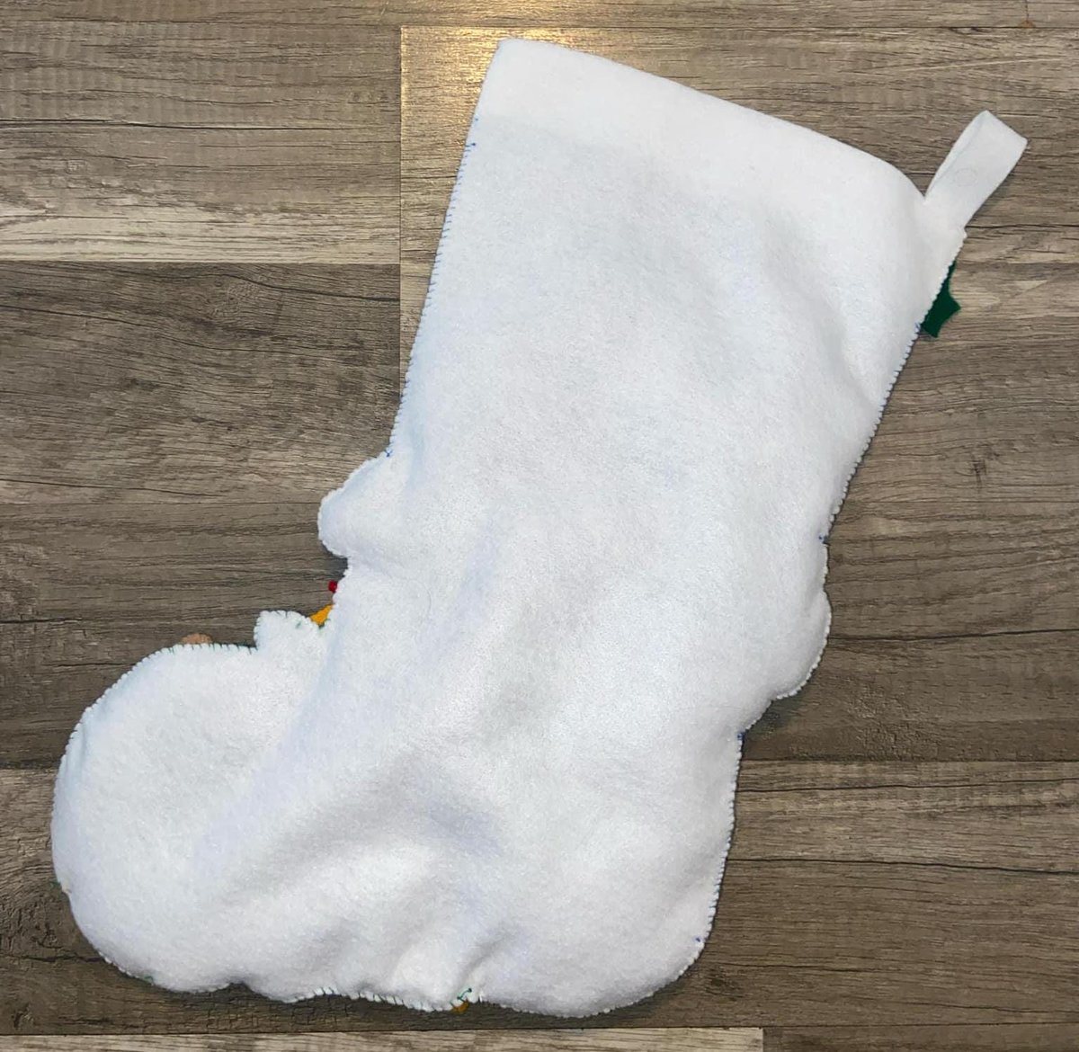 Christmas Stocking New Handmade Vintage ORIGINAL BUCILLA 2003 Santa & Playful Bear Felt Holiday Stocking