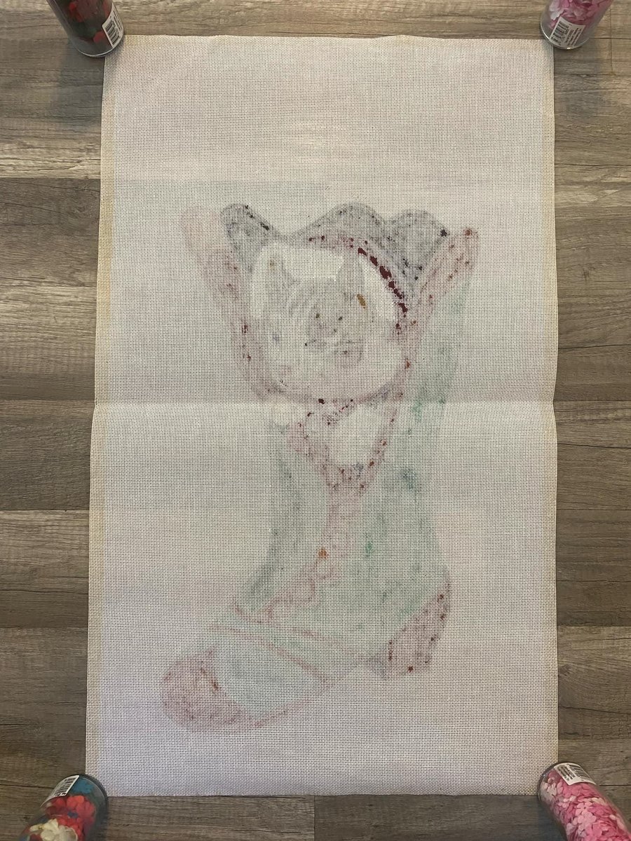 Vintage Susan Roberts Christmas Stocking New Handpainted CAT Needlepoint Canvas C-114 Holiday Stockings