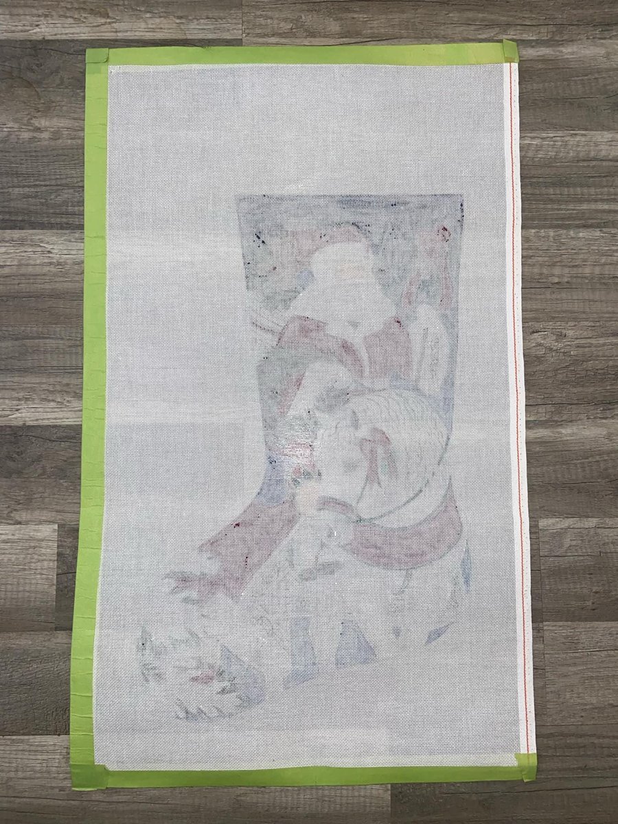 Christmas Stocking New Rare Susan Roberts Handpainted SANTA on HORSEBACK Needlepoint Canvas Tapestry Tent AXS312 Liz Goodrich Dillon