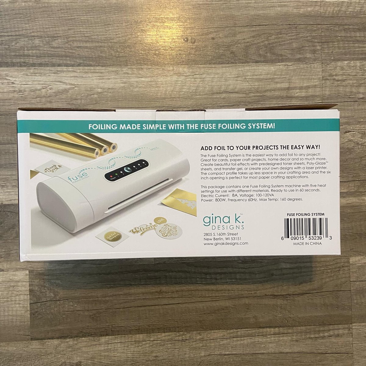 FUSE MACHINE by Gina K Designs Foil Application Hot Laminating System for Foiling Card Making Bookmarks Scrapbooking Craft Tool