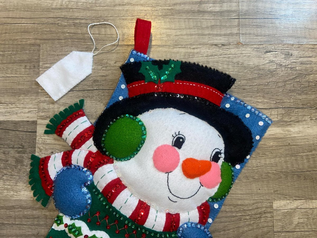 NEW Christmas Stocking Handmade BUCILLA Personalized Holiday Stockings From Bucilla Kit 84383 Snowman Holiday Stocking