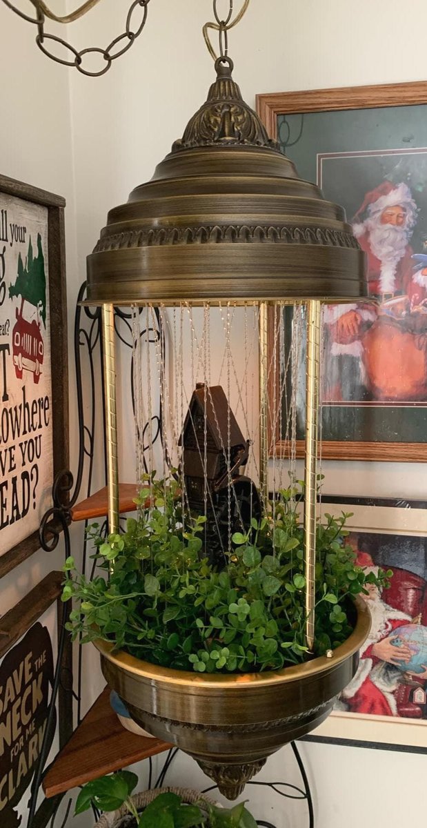 Vintage Oil Rain Lamp 1970s WORKING GRIST MILL Hanging Vintage Rain Oil Lamp 36" All Original Vintage Home Decor