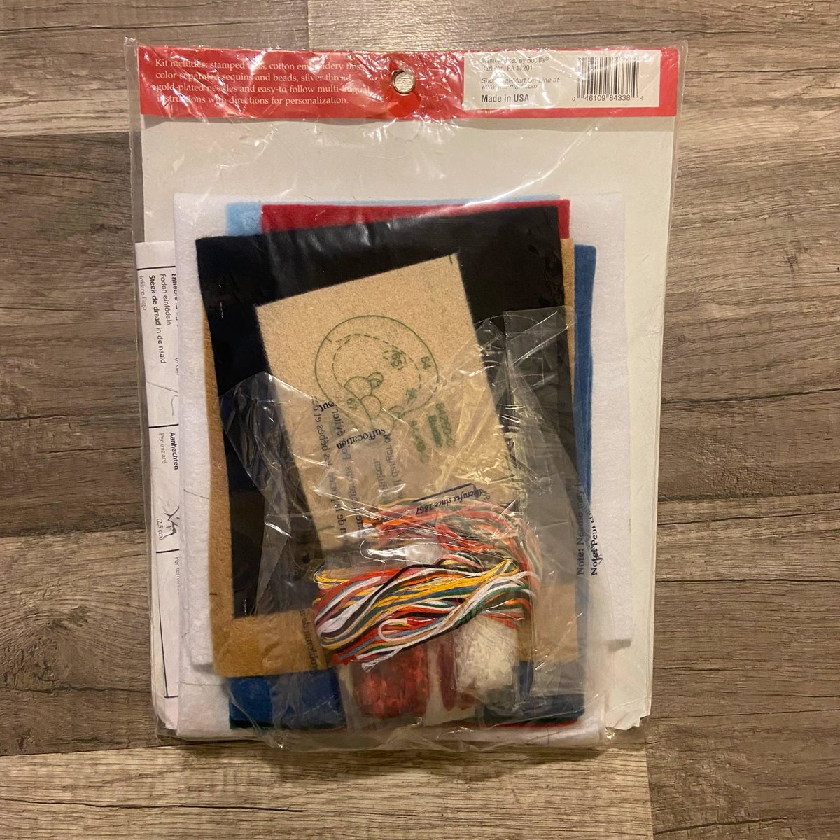 New Vintage Bucilla Frosty Lake Christmas Stocking Kit #84338 Circa - 2000 - Makes 18in Felt Stocking! Santa, Snowman, Ice-skating!