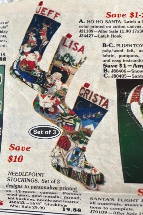 LeeWards Needlepoint Christmas Stockings Kit |Lee Wards Multiple Choice 3 DIY Holiday Stockings | Embroidered Stockings |