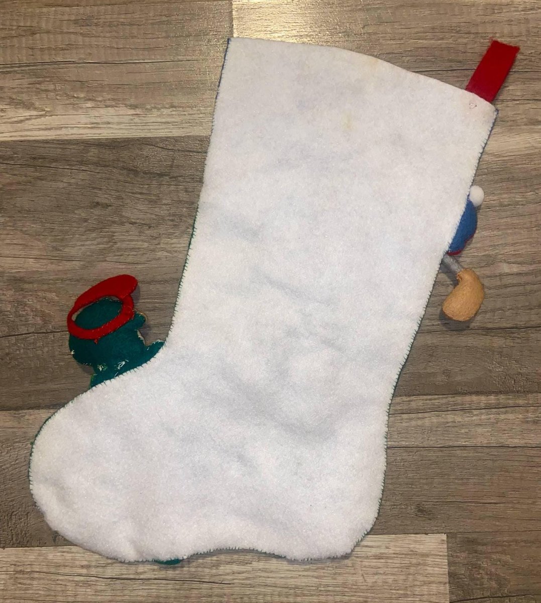 Family Christmas Stocking, FINISHED Bucilla Kit, Handmade Vintage Santa Golfing Stocking Holiday Stocking, Wall Decor, Personalized Stocking