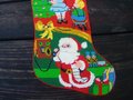 Christmas Stocking 1970's FINISHED Bucilla 60521 Painted Needlepoint Santa  Handmade Felt Santa Claus Kids Tree Toys Phone