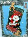 Christmas Stocking Vintage Handmade Bucilla Bah Humbug Santa Handmade From Kit 83203 Circa 1994 Retro Decor Custom Personalized Gift