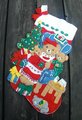 Christmas Stockings, Bucilla Handmade Teddy Bear Stocking, Festive Holiday Fireplace Mantle, Wall Door, Holiday Decor, Personalized Gift