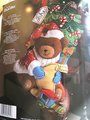 Teddy Bear Christmas Stocking,  Bucilla Santa Bear Finished Embroidered Stocking, Traditional Stockings, Personalized Stockings