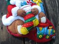 Christmas Stockings, FINISHED BUCILLA Kit, Handmade Teddy Bear Santa Christmas Stocking 86503, Personalized Stockings