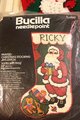 Christmas Stocking VINTAGE  BUCILLA "PAINTED" Needlepoint Kit 60547 Santa With Gift Holiday Stocking Circa 1970's Holiday Decor