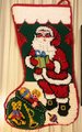 Christmas Stocking VINTAGE  BUCILLA "PAINTED" Needlepoint Kit 60547 Santa With Gift Holiday Stocking Circa 1970's Holiday Decor