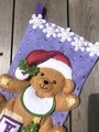 New Christmas Stocking | Handmade BUCILLA BABY BEAR Felt Holiday Stocking |  Finished Bucilla Kit | Custom Stockings | Embroidered Stockings