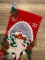 Christmas Stockings, Handmade Custom Stocking Bucilla Chickadees Felt Holiday Stocking Birds Fireplace Decor Christmas Socks