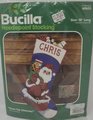 Handmade Christmas Stocking Vintage 1980s BUCILLA 60653 Needlepoint Santa Claus Chimney Holiday Decor