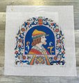 New Vintage CREATIVE NEEDLE Majolica Farmer Handpainted Needlepoint Canvas #448-IT Living Dining Room Den Home Decor
