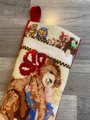 Christmas Stocking New VTG Handmade Finished Bucilla CHRISTMAS MORNING Needlepoint Christmas Stocking 60736
