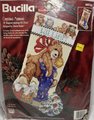 Christmas Stocking New VTG Handmade Finished Bucilla CHRISTMAS MORNING Needlepoint Christmas Stocking 60736