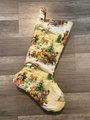 Christmas Stocking New VTG Handmade Finished Needle Treasures Antique PLAYTHINGS Needlepoint Christmas Stocking 06823