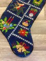 Vintage Handmade Christmas Stocking RARE SUSAN TREGLOWN Mid-80s Bells Wreath Doves Needlepoint Stocking Embroidered Stockings Custom