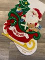 VINTAGE Bucilla Christmas Stocking SANTA'S SLEIGH 33186 16.5in Toys Tree Ho Ho Ho Santa Holiday Stocking