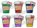 Printable Christmas Gift Tags, Holiday Tags, Christmas Tags, Coffee Cup Printables, Glitter Tags, Holiday Gift Tags, Instant Download